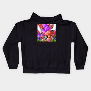 Mushroom Houses Kids Hoodie